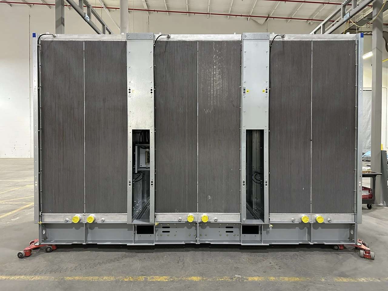 Radiator Install on Cooling Towers in process used in Crypto Currency Mining